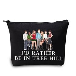 LEVLO Hill Basketball TV Show Kosmetiktasche Hill TV Show Fans Geschenk I'd Rather Be In Tree Hill Make-up Reißverschluss Tasche für Frauen Mädchen, In Tree Hill Black, Kosmetiktasche von LEVLO