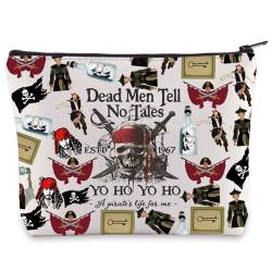 LEVLO Jack Sparrow Kosmetiktasche Angelica & Jack Fans Geschenk Dead Men Tell No Tales Jack Sparrow Kulturbeutel Piratenliebhaber Merchandise, Dead Men Bag, Tragetasche von LEVLO