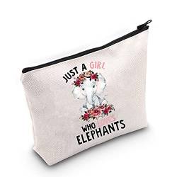 LEVLO Lustige Kosmetiktasche mit Elefantenmotiv, Geschenk für Tierliebhaber, Geschenk für Frauen und Mädchen, Wer liebt Elefanten, Make-up-Tasche von LEVLO