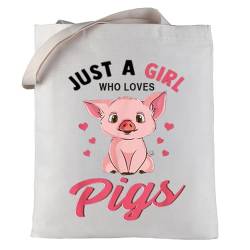 LEVLO Lustige Kosmetiktasche mit Schweinchen-Motiv, Tierliebhaber, Geschenk für Mädchen, die Schweine liebt, Make-up-Tasche mit Reißverschluss, Geschenk für Frauen und Mädchen, Loves Pigs Tragetasche von LEVLO
