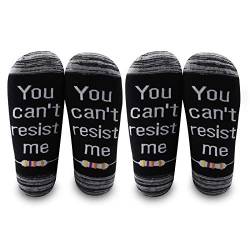 LEVLO Socken für Elektrotechniker mit Aufschrift "You Can't Resist Me", Baumwollsocken, Elektriker, Geschenke, 2 Paar/Set - Mitte der Wade - 1, Einheitsgr��e von LEVLO