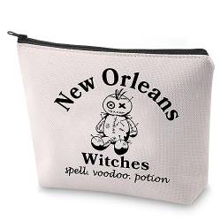 Lustige Hexe Kosmetiktasche Gruseliges Reisegeschenk New Orleans Hexen Zauberspell Make-up-Tasche Horror-Geschenk, New Orleans von LEVLO