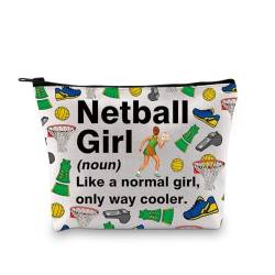 Netball Mädchen Kosmetiktasche Netball Spieler Geschenk Netball Sport Geschenk Netball Survival Kit Netball Liebhaber Geschenk Reißverschluss Beutel, Netball Girl 2uk, modisch von LEVLO
