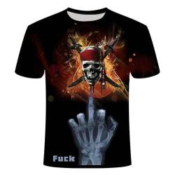 Herren T-Shirt Totenkopf Gothic Skull Kurzarm Männer Sommer Freizeit T-Shirt Herren Rundhalsausschnitt Kurzarm T-Shirts S-6XL (Totenkopf12,L) von LEXAHO