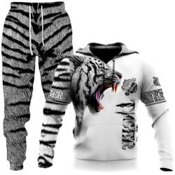 LEXAHO Herren 3D Wolf Jogginganzug Männer Hoodie Sets Männer Hoodies+Sweatpant Anzug Herren Pullover Sweatshirts und hose (wolf3,3XL) von LEXAHO