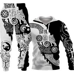 LEXAHO Unisex 3D Wolf Druck Hoodie Herren Jogginganzug Unisex Sweatshirts Hoody + Hose Sets S-6XL (Hoodie10,4XL) von LEXAHO