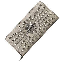 LFWATAXY Gothic Skull Wallets for Women Sugar Skull Western Cross Clutch Wallet Day of the Dead Wristlet Purse, Champagner von LFWATAXY