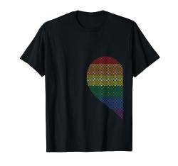 LGBT Halbes Herz Love Partner Schwul Lesbisch Pyjama Paar T-Shirt von LGBT-Q Pride Month Gay Lesbian Transgender Stolz