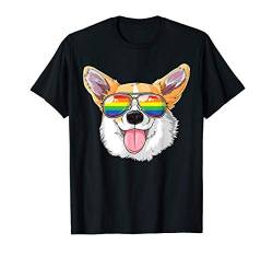 Corgi Gay Pride LGBT Rainbow Flag Sunglasses LGBTQ Gifts T-Shirt von LGBT Rainbow Co