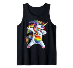 Dabbing Einhorn Gay Pride LGBT Regenbogen Flagge Sonnenbrille LGBTQ Tank Top von LGBT Rainbow Co