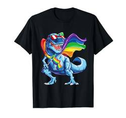 Dinosaur Gay Pride LGBT Rainbow Flag T rex Sunglasses LGBTQ T-Shirt von LGBT Rainbow Co