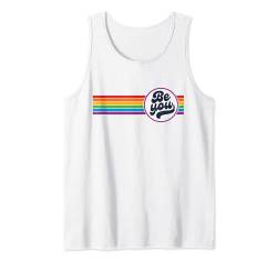 LGBTQ Be You Gay Pride LGBT Ally Rainbow Flag Retro Vintage Tank Top von LGBT Rainbow Co