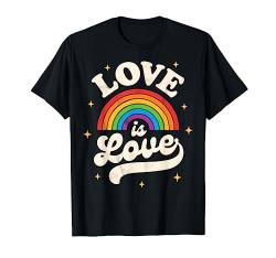 LGBTQ Love Is Love Gay Pride LGBT Ally Rainbow Flag Vintage T-Shirt von LGBT Rainbow Co