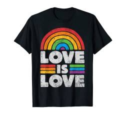 LGBTQ Love Is Love Gay Pride LGBT Ally Rainbow Flag Vintage T-Shirt von LGBT Rainbow Co