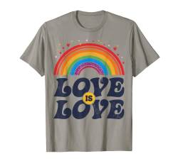 LGBTQ Love Is Love Gay Pride LGBT Ally Rainbow Flag Vintage T-Shirt von LGBT Rainbow Co