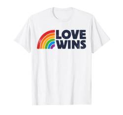 LGBTQ Love Wins Gay Pride LGBT Ally Rainbow Flag Vintage T-Shirt von LGBT Rainbow Co