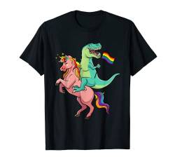 LGBTQ Flagge LGBT T-Rex Dinosaurier Einhorn Gay Pride Regenbogen T-Shirt von LGBTQ Pride Month Gender Equality Support Gifts