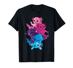 LGBTQ Omnisexual Pride Flag Omni Cute Kawaii Axolotl Pile T-Shirt von LGBTQ Pride Month Gender Equality Support Gifts