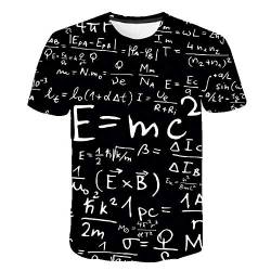 3D-Digitaldruck Einstein Formel Kurzärmeliges T-Shirt Männliches Loses Hemd Weibliches Paar Kleid,XL von LGLZKA