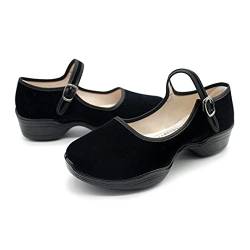 Samtschuhe China,Samt Ballerinas Damen,Frauen Velvet,Samt-Ballerina China Flat Schuhe,Yoga Training Tanz Schuhe Der ist weich und angenehm im Tragen,Schwarz,39 von LGYKUMEG