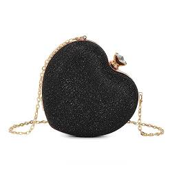 LHHMZ Damen Hochzeits Clutch Abendtasche Herz Clutch Geldbörse Stilvolle Mini Cocktail Ball Tasche Umhängetasche mit Clutch von LHHMZ