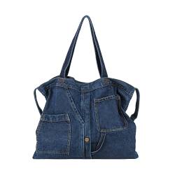 LHHMZ Denim Hobo Bags für Damen Retro Jean Umhängetasche Casual Jean Tote Handtaschen Denim Freizeittaschen für Teenager-Mädchen von LHHMZ