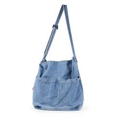 LHHMZ Denim Hobo Taschen für Damen Retro Jeans Umhängetasche Lässige Jean Tote Handtaschen Umhängetasche für Damen von LHHMZ