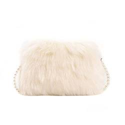 LHHMZ Frauen Kunstfell Clutch Bags Kleine niedliche Flauschige Fuzzy Umhängetaschen für Damen Winterliche Plüsch Clutch von LHHMZ