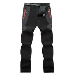 LHHMZ Warme Outdoor Winterhose für Herren Fleece Softshell Wanderhose Wasserabweisende Wander Ski Freizeithose von LHHMZ