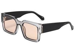LHSDMOAT Mode Sonnenbrille Unisex UV400 Quadratische dickem Rahmen Sonnenbrille, Vintage Herren Damen Retro Hippie Sonnenbrille für Reisen Fahren Angeln von LHSDMOAT