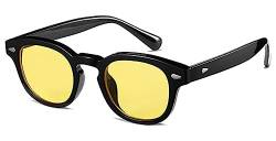 LHSDMOAT Retro Unisex Oval Sonnenbrille, Mode Johnny Depp Runde Sonnenbrille für Herren Damen, Vintage UV400 Schutz Reisen Wandern Fotoshooting Party Sonnenbrille von LHSDMOAT