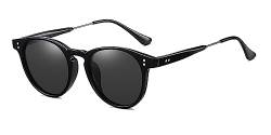 LHSDMOAT Retro Unisex polarisierte runde Sonnenbrille, Mode Johnny Depp Sonnenbrille für Männer Frauen, Mode Reisen, Autofahren, Radfahren, Angeln, Strand Sonnenbrillen, UV400 Schutz von LHSDMOAT