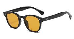 LHSDMOAT Unisex Vintage Sonnenbrille, Retro Johnny Depp Runde Sonnenbrille Herren Damen, Mode UV400 Sonnenbrille für das Fahren Angeln Foto Wandern von LHSDMOAT
