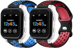Wasserdichte Sportarmbänder, kompatibel mit Gizmo Watch 3, 2, 1/Gabb Watch 3, 2, 1/Syncup Kinder-Uhrenarmband, Ersatz, 20 mm weiches Silikon, atmungsaktiv, Gizmo Sport-Smartwatch-Band für Jungen und von LIANCGJUE