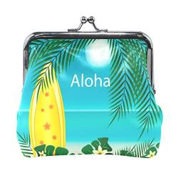 LIANCHENYI Aloha Surf Board mit Palme Münzgeldbörsen Mini Geldbörse für Damen Mädchen, multi, Einheitsgröße von LIANCHENYI