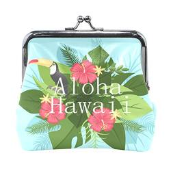 LIANCHENYI Tucan mit Hawaii Aloha Münzgeldbörse Mini-Geldbörse für Damen und Mädchen von LIANCHENYI