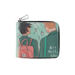 LIANGSHAN Unisex Geldbörse Cartoon Druck PU Leder Brieftasche für Herren und Damen, Leder Bi-Fold Kurze Brieftasche Anime Cartoon Teenager Brieftasche, a, Einheitsgröße von LIANGSHAN