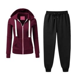 Jogginganzug Damen Herbst Winter Gefütterte 2 Teiler streatwear trainingsanzüge Zip Hoodie Kuschelig Freizeit Sportanzug Hausanzug Elegant Y2K 2023 Trainingsanzug Große Größen Fitness Zweiteiler von LIANGTUOHAI