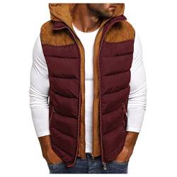 LIANGTUOHAI Steppweste Herren Leicht, Warm Dünne Daunenweste Einfarbig Ohne Ärmel Gesteppt Weste Mit Kapuze Warme Ärmellos Softshellweste Jacke Frühling Outdoor Reitweste Daunenmantel Steppmantel von LIANGTUOHAI