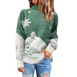 LIANGTUOHAI Weihnachten Strickpullover Damen Rosa Weihnachten Pullover Christmas Sweatshirt Mit Reindeer Hässlich Strickpullover Rundhals Langarm Weihnachts Pulli Xmas Damen Tunika Langarm Herbst von LIANGTUOHAI