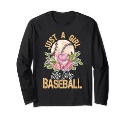 Baseball Cincinnati für Frauen Just A Girl Who Loves Baseball Langarmshirt von LIBO