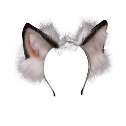 Katzenohren Haarreif, Cat Ears Headband, Katzenohren Haarreif Cosplay Anime Tier Stirnband Kawaii Party Kostüm Haarschmuck Fuchs Ohren Stirnband für Mädchen Damen Kinder von LICHENGTAI