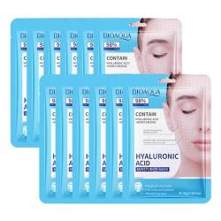 LICHENGTAI 12 Stück Gesichtsmasken Set, Hautpflege Feuchtigkeitsspendende Tuchmaske Kollagen Gesichtsmaske Hyaluronsäure Maske Retinol Gesichtsmaske, Für strahlende Haut und einen Glow-Effekt von LICHENGTAI