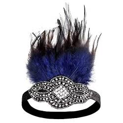LICHENGTAI 1920s Stirnband Damen Flapper Feder Haarband Vintage 20er Jahre Haarreif Mode Bling Strass Haarschmuck für Frauen Mädchen Gatsby Themen Party Dekoration von LICHENGTAI