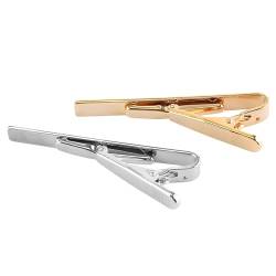 LICHENGTAI 2 Stück Herren Krawattennadel Klassische Business-Stil Krawattenklammer Dünn Tie Clip Set Modisch Kravatten Nadel Personalisiert Tie Clip für Alltag, Hochzeiten, Party, Meeting von LICHENGTAI