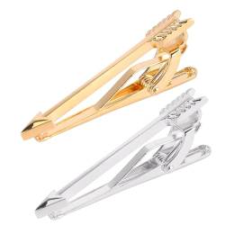 LICHENGTAI 2 Stück Krawattennadel Klassische Business-Stil Krawattenklammer Dünn Tie Clip für Herren Männer Alltag Hochzeit Jahrestag Geschäft Vatertagsgeschenke von LICHENGTAI