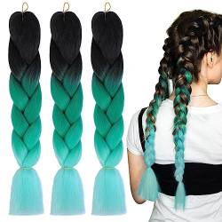 LICHENGTAI 3 Stück Braids Extensions Flechthaare Ombre Jumbo Braid Haarverlängerung Kunsthaar Haar Flechten Extensions Jumbo Flechten Hair Extensions für Frauen Mädchen Crochet Twist Flechten Haar von LICHENGTAI