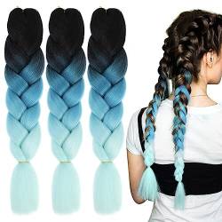 LICHENGTAI 3 Stück Braids Extensions Flechthaare Ombre Jumbo Braid Haarverlängerung Kunsthaar Haar Flechten Extensions Jumbo Flechten Hair Extensions für Frauen Mädchen Crochet Twist Flechten Haar von LICHENGTAI