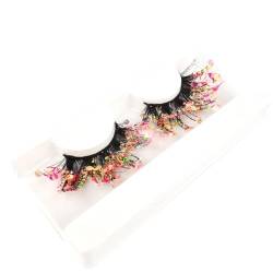 LICHENGTAI 3D Falsche Wimpern Glitzer Pailletten Fluffy Strip Wimpern Volumen Curly Cat-Eye Künstliche Wimpern Natürlich Look Wiederverwendbar Flauschiges Fake Lashes für Augen Make-up von LICHENGTAI