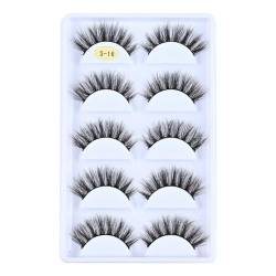 LICHENGTAI 5 Paare Falsche Wimpern 3D Cat Eye Falsche Wimpern Künstliche Natürliche Look Russian Strip Lashes Wiederverwendbar Handgemacht Faux Mink Make-up-Wimpern von LICHENGTAI